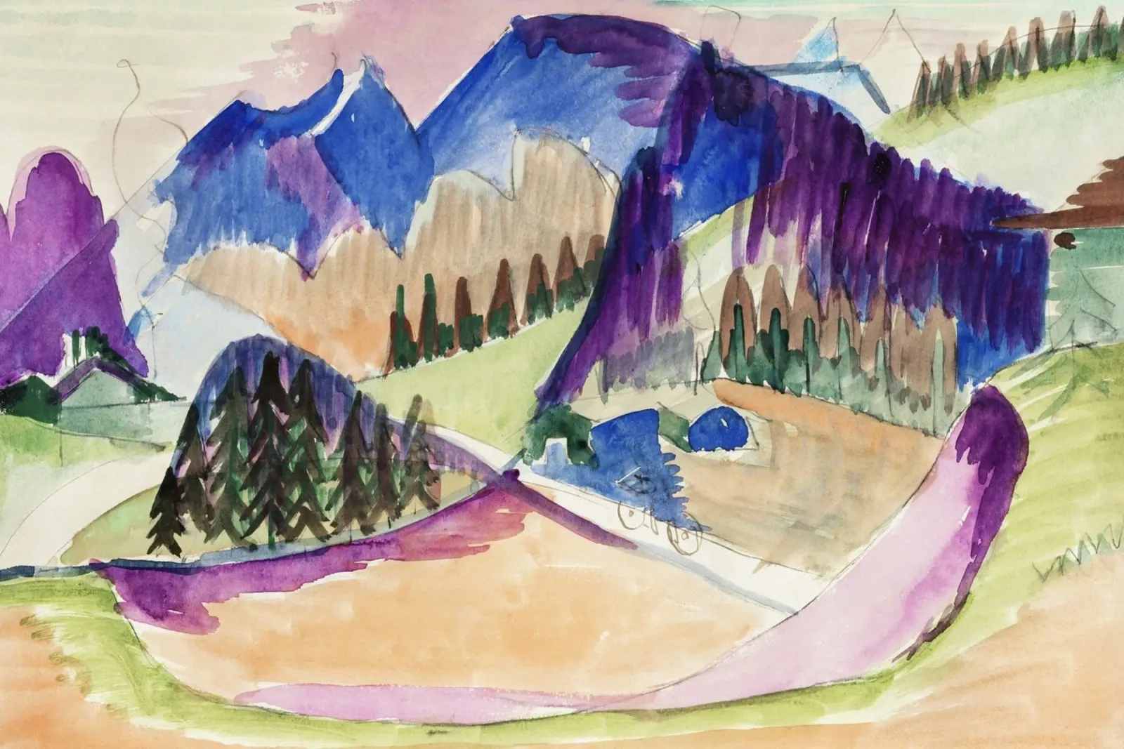 Kirchner Paysage de montagne Impression expressionniste allemande alu dibond de NorwesClub