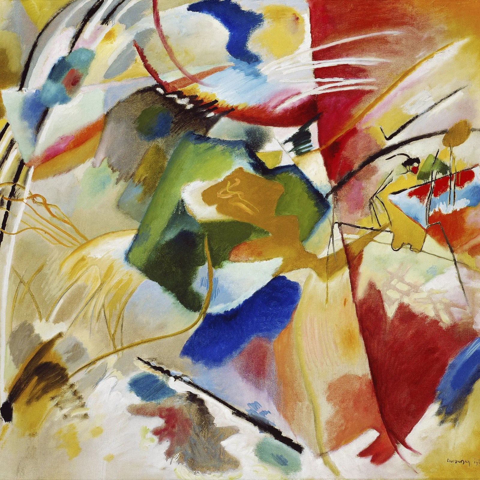 Kandinsky Schilderij Groen Centrum Abstracte Kunstdruk poster van NorwesClub