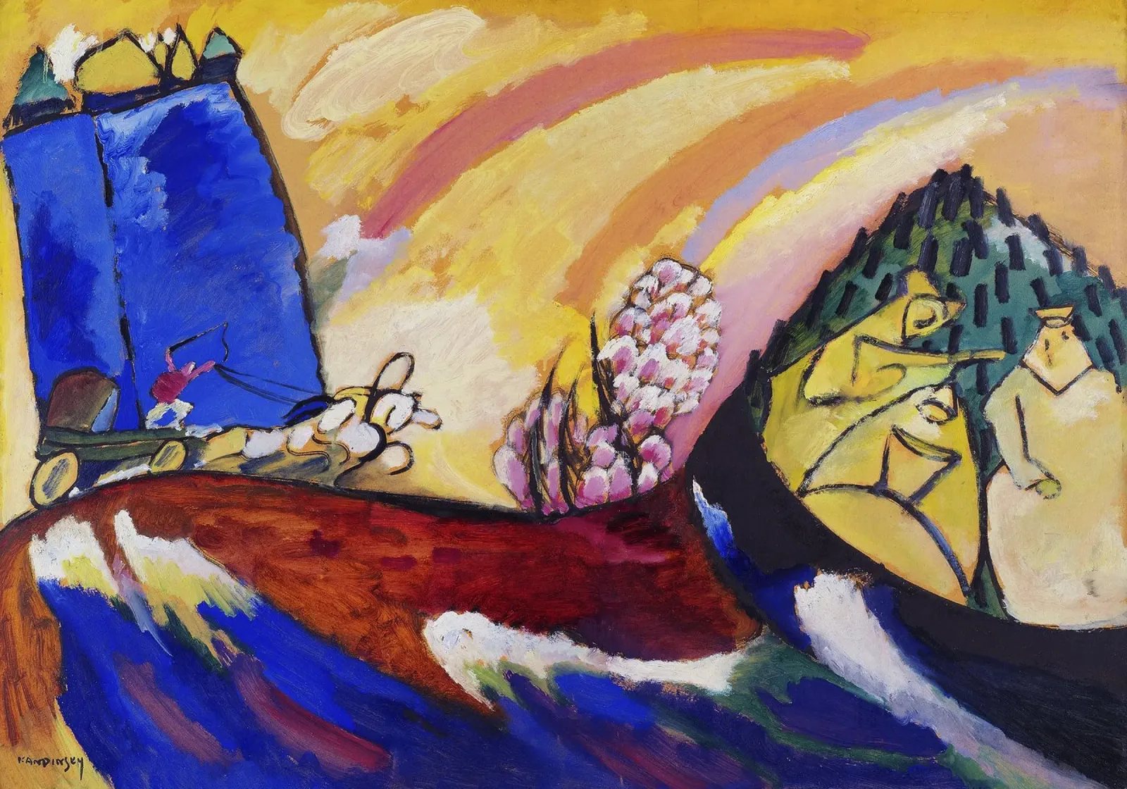 Kandinsky Schilderij Troika Abstract Expressionist Print canvas van NorwesClub