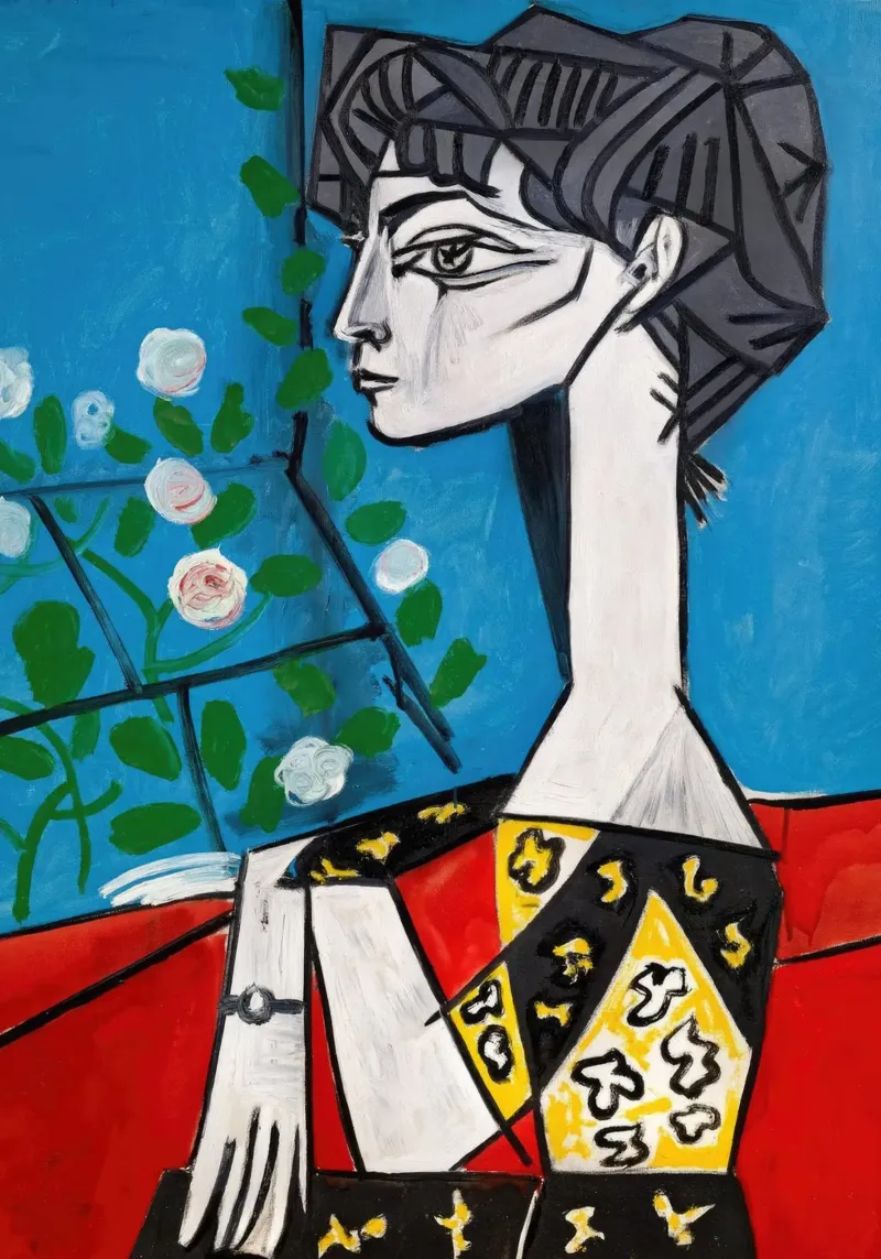 Picasso Jacqueline Cubist Modern Portrait Print canvas by NorwesClub