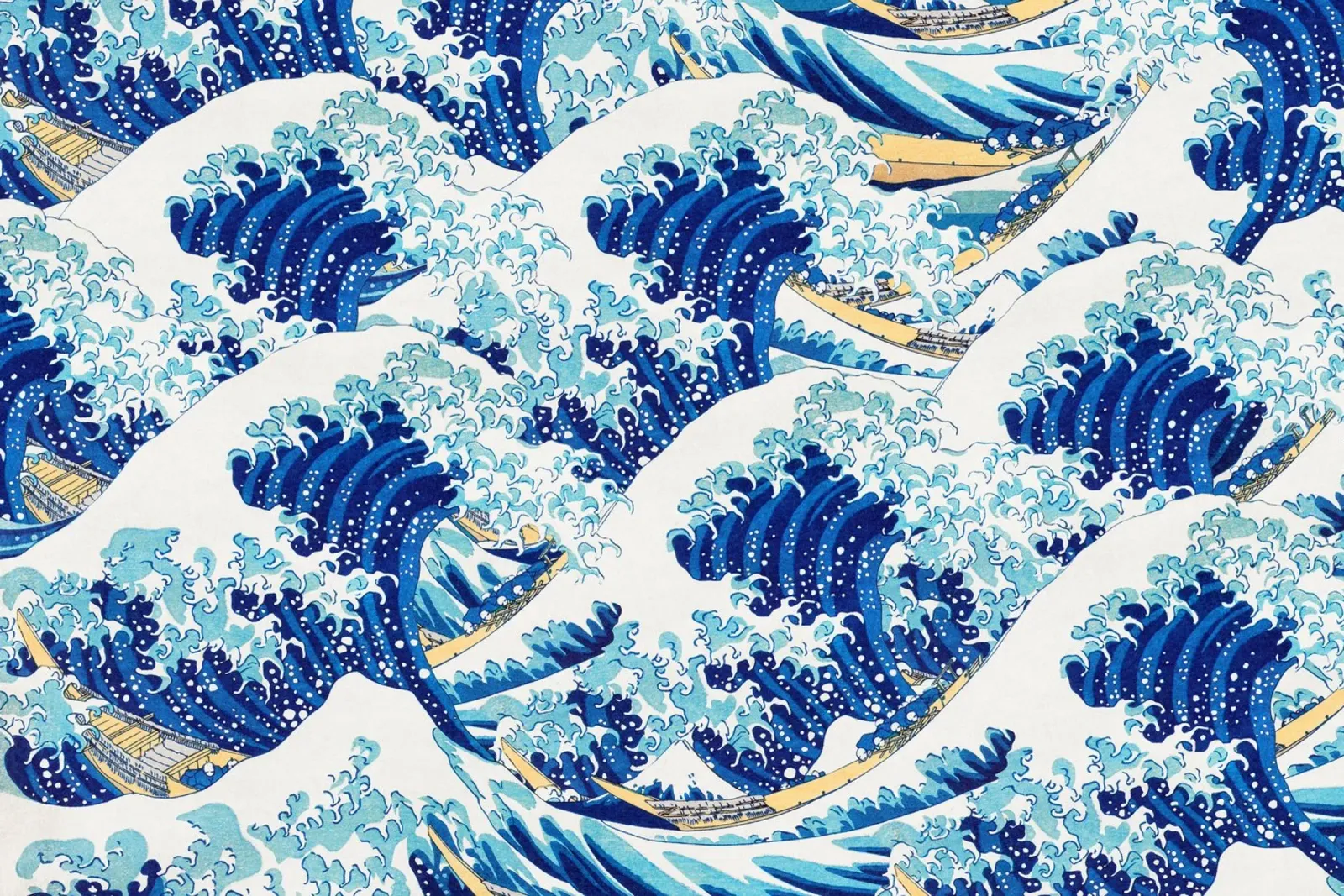Japanese Waves Pattern Ukiyo-e Woodblock Art Print poster by NorwesClub