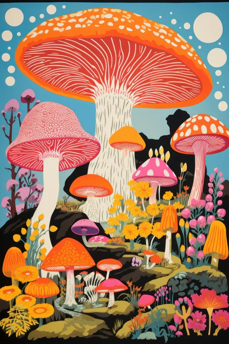 Fungo gigante fantasia paesaggio stampa d'arte carta hahnemühle da NorwesClub