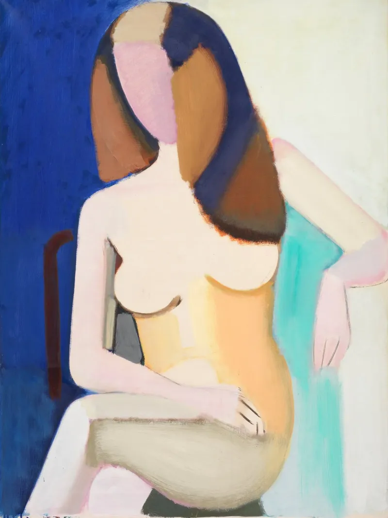 Figura modernista desnuda sentada Impresión artística metacrilato de NorwesClub