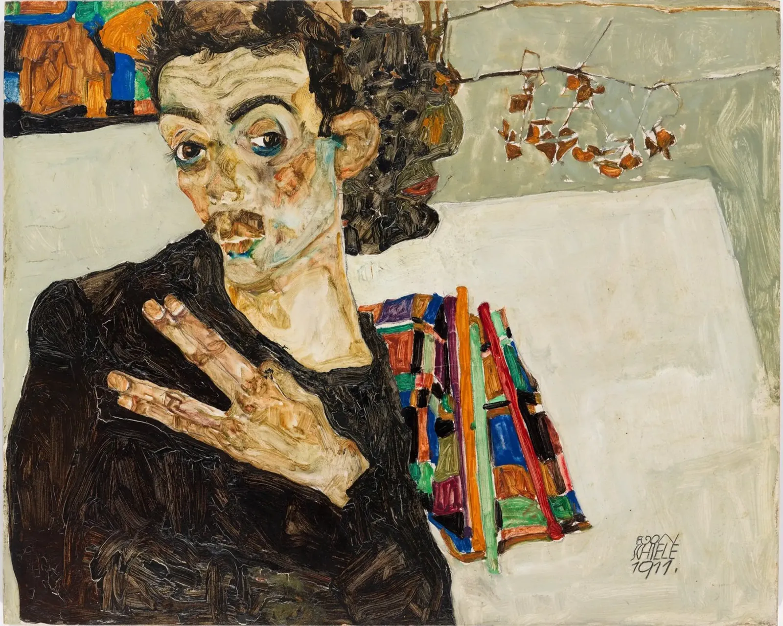 Egon Schiele Self-Portrait Expressionist Art Print Hahnemühle von NorwesClub