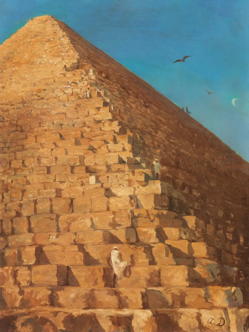 Große Pyramide Gizeh Ägypten Historischer Kunstdruck Poster von NorwesClub