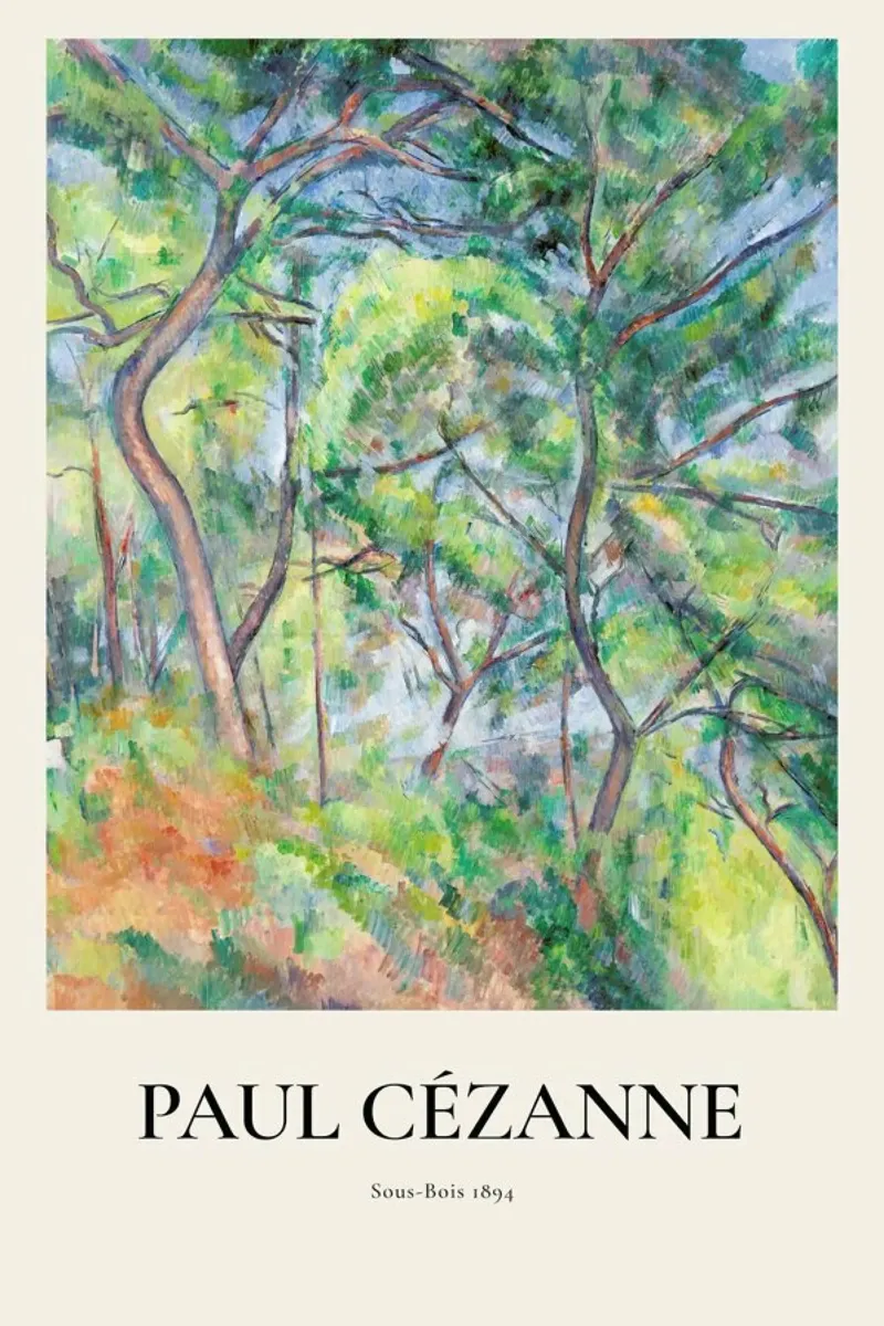 Cézanne - Sous-Bois poster con telaio in plastica da ARTOTHEK