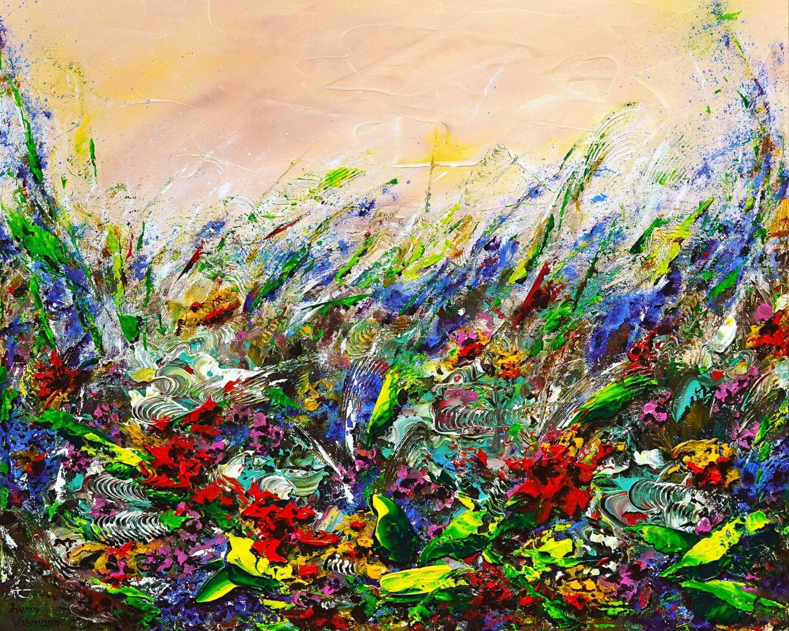 ENCHANTED GARDEN tela con Cornice a cassetta da Thierry Vobmann Abstract painting