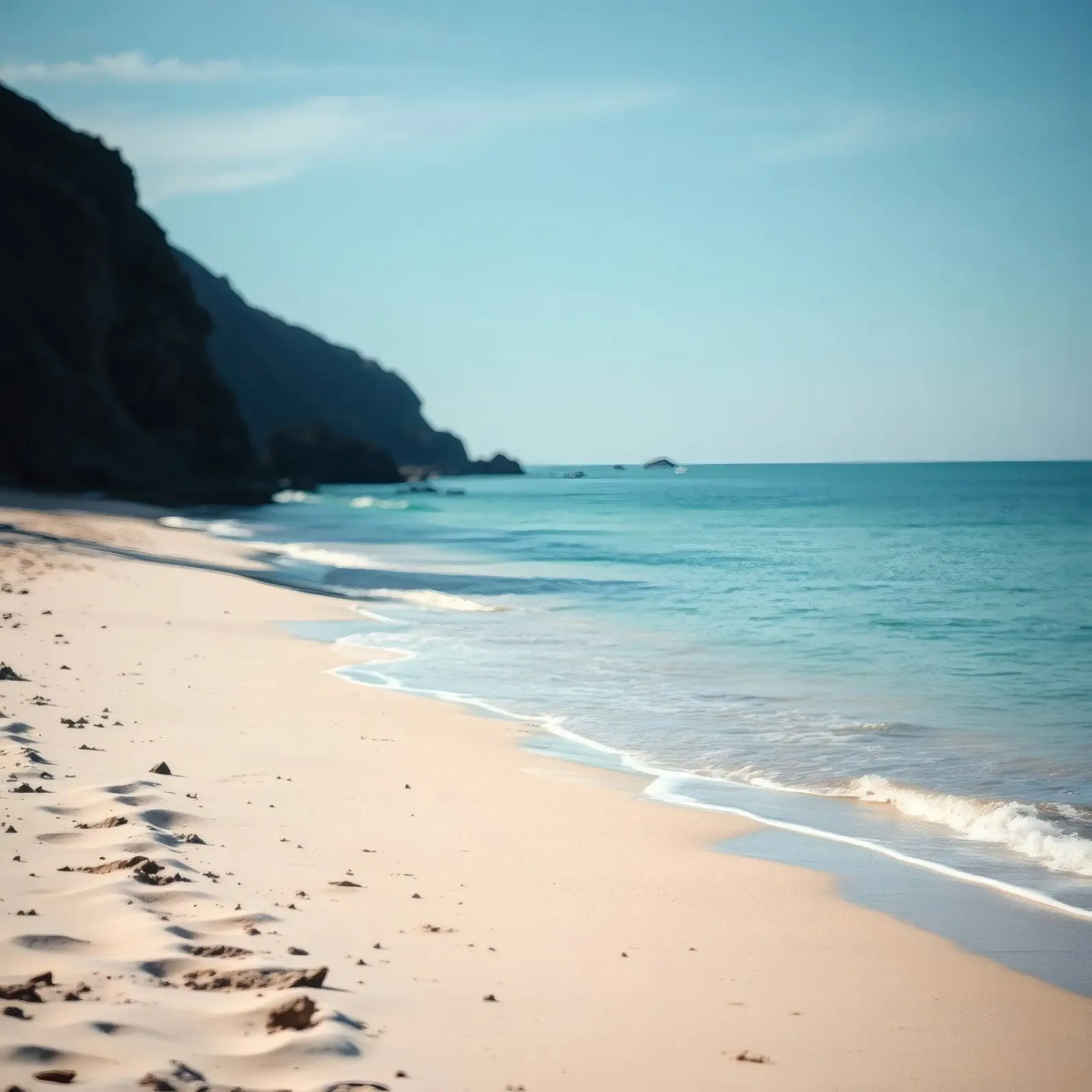 Serene coastline with soft waves lapping against pristine canvas by DesignDoodle