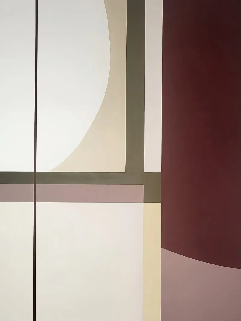 Minimalistische Komposition mit gebogenen und geraden Linien Leinwand von Artbyvo