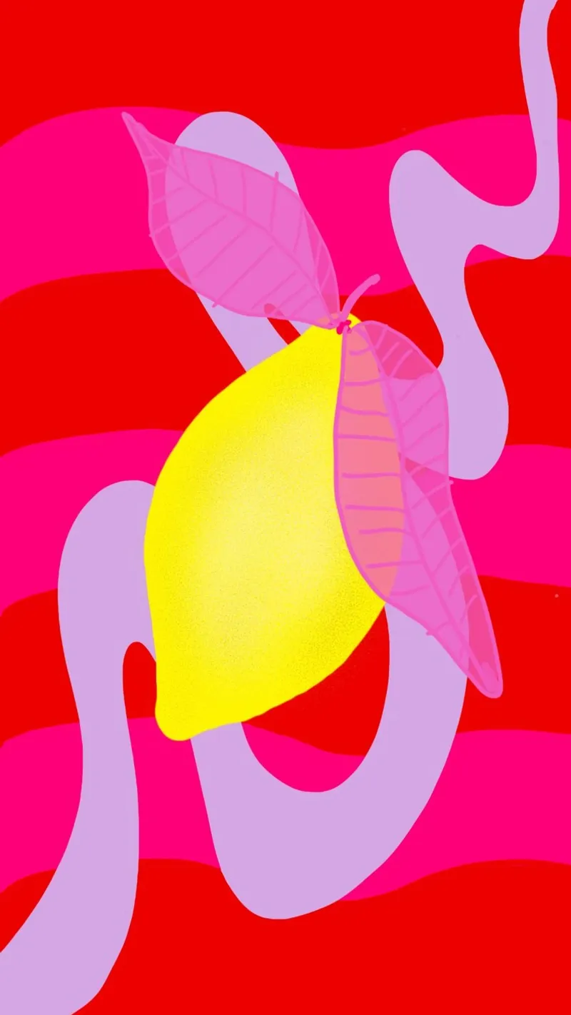 Zitronenparty in Pink poster con telaio in plastica da wee-design