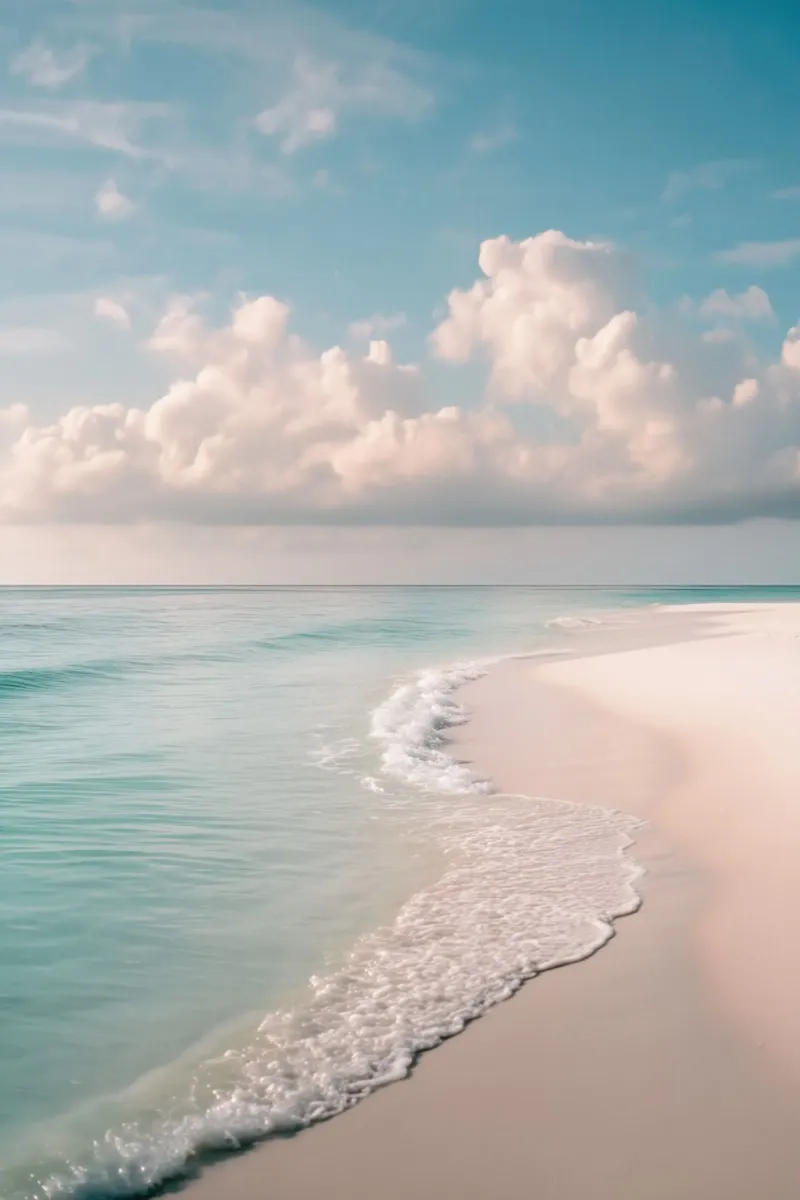 Spiaggia con onde delicate pellicola backlit da Indigo Tides Art