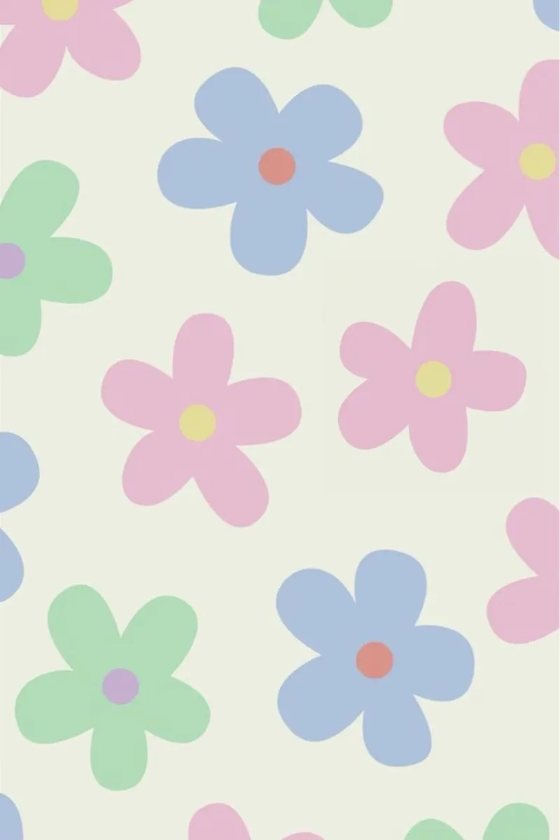 Pastel Daisy Pattern Repeating Decorative Art Print canvas by NorwesClub