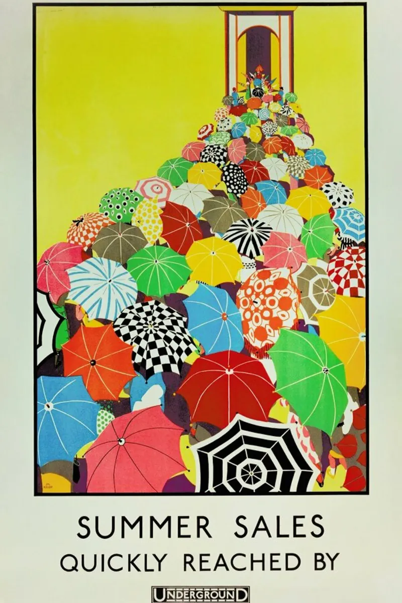 Koop - Summer Sales, Quickly Reached By Underground poster con telaio in alluminio da ARTOTHEK