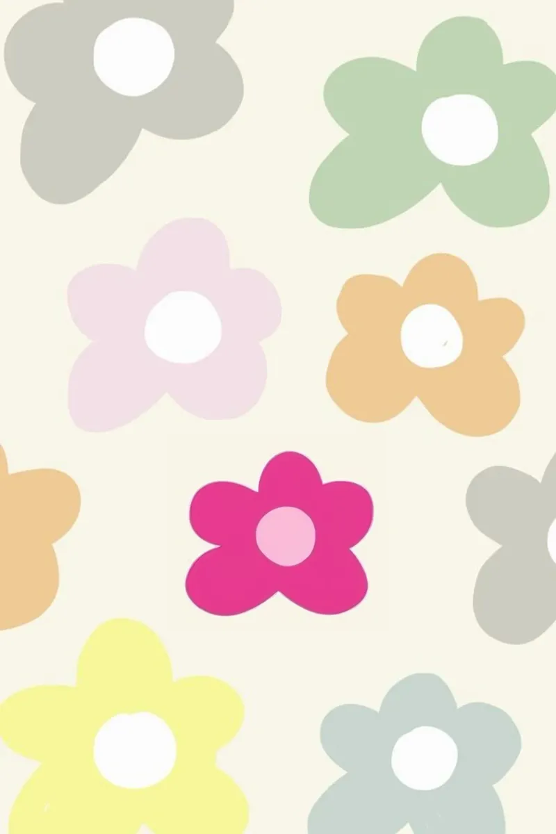 Stylized Flower Pattern Pastel Decorative Art Print poster by NorwesClub