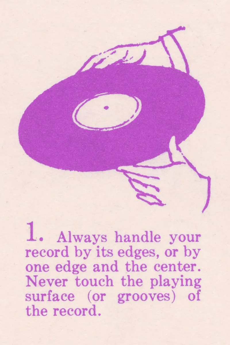 Stampa artistica istruttiva retrò sulla manipolazione dei dischi in vinile poster con telaio in alluminio da NorwesClub