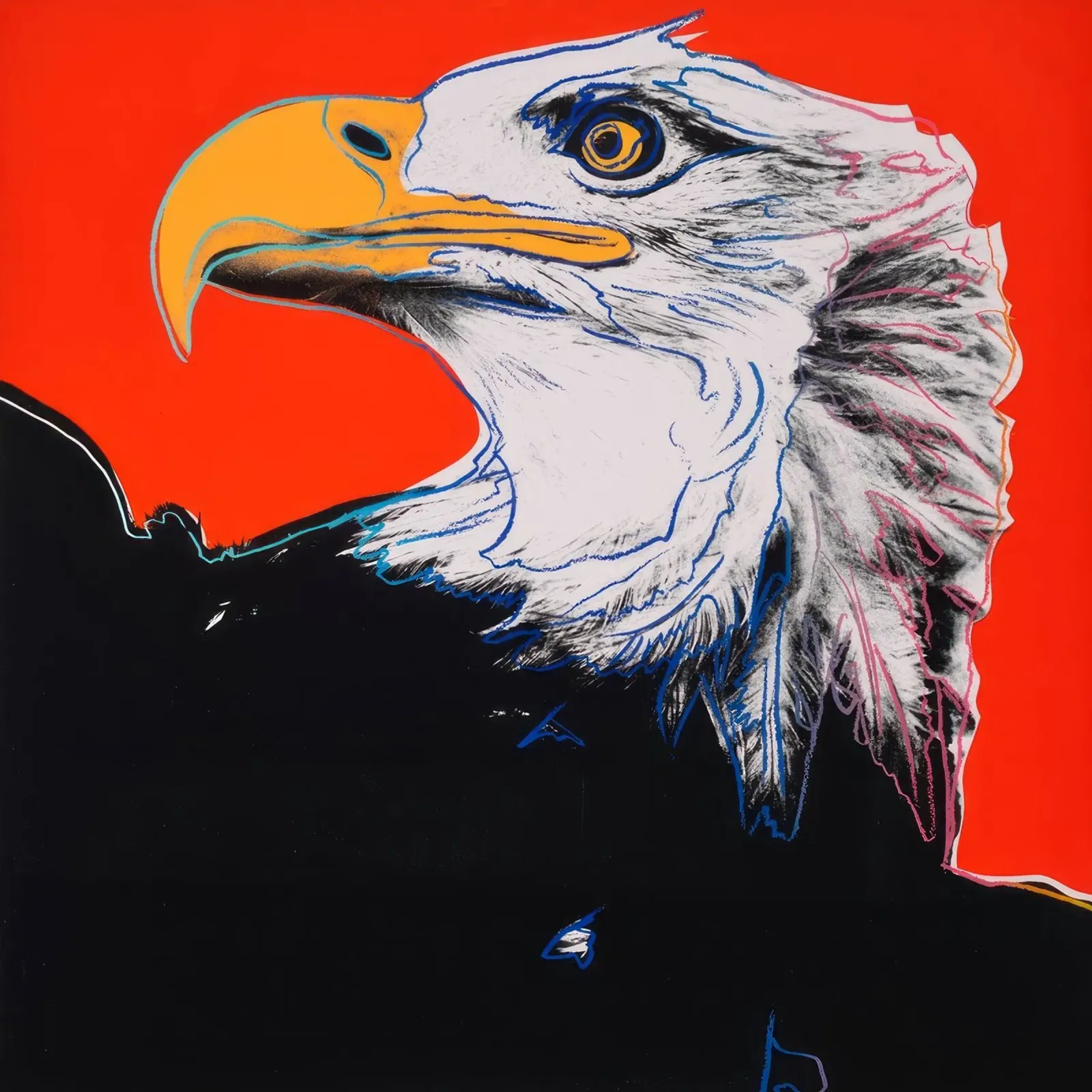 Warhol Bald Eagle Print | Pop Art Iconic Wildlife canvas met Baklijst van NorwesClub
