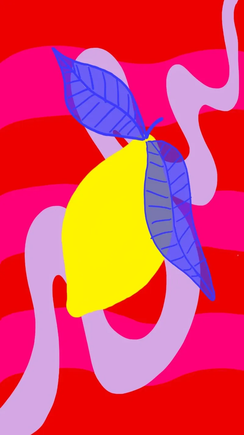 Zitronenparty in Pink (mit blauen Blättern) poster with plastic frame by wee-design