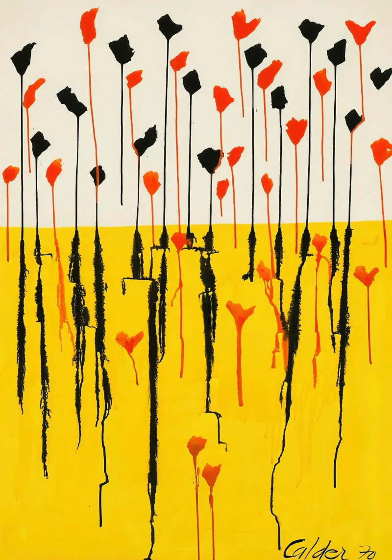 Calder Druppels Print | Abstract Expressieve Kunst canvas van NorwesClub