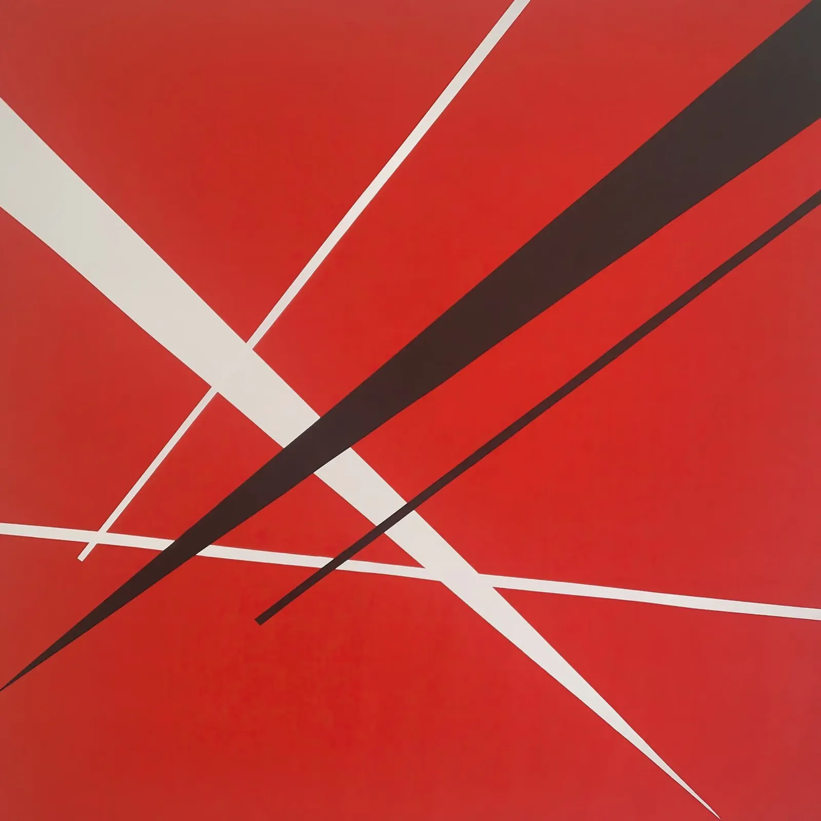 Linee geometriche astratte rosse bianche nere pellicola backlit da Artbyvo