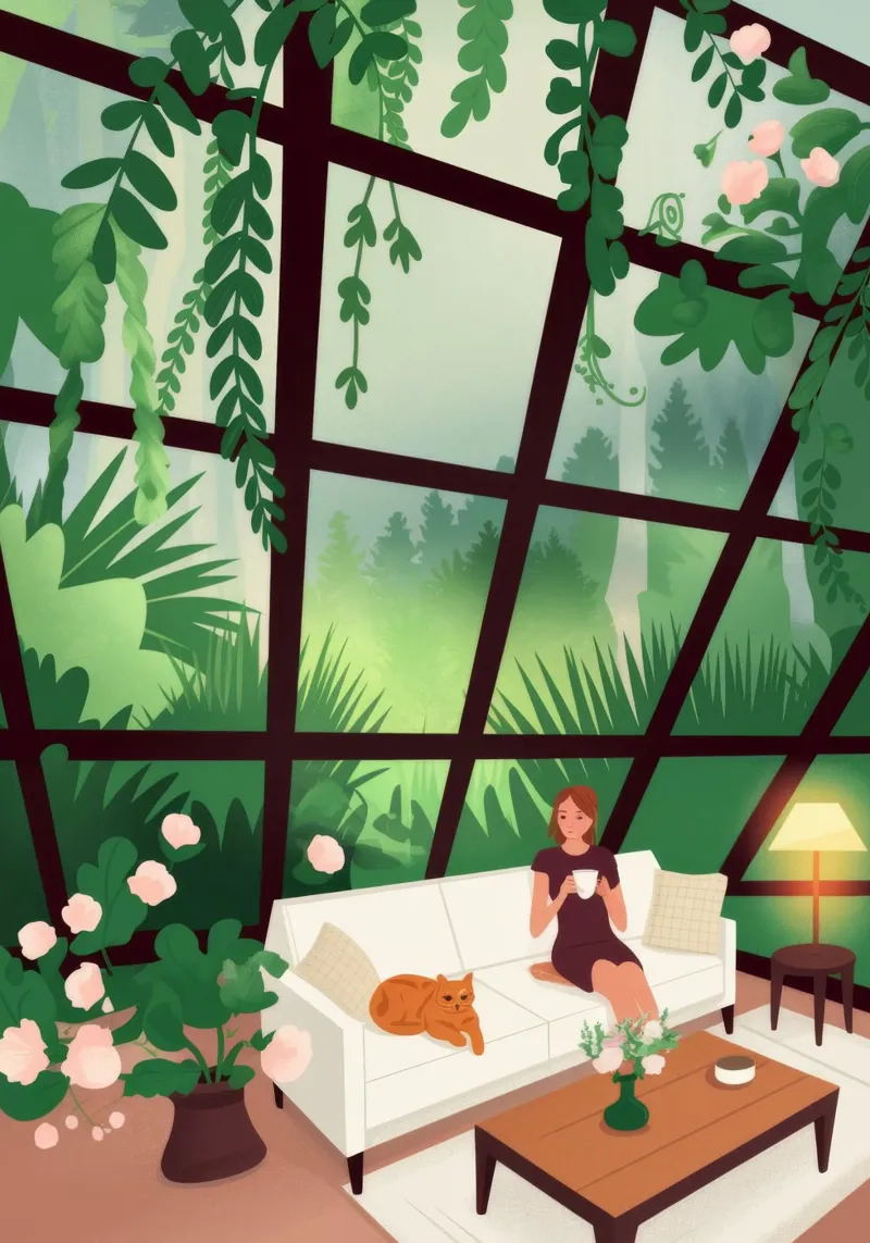Sunlit Garden Escape canvas by Fine Sanctuary