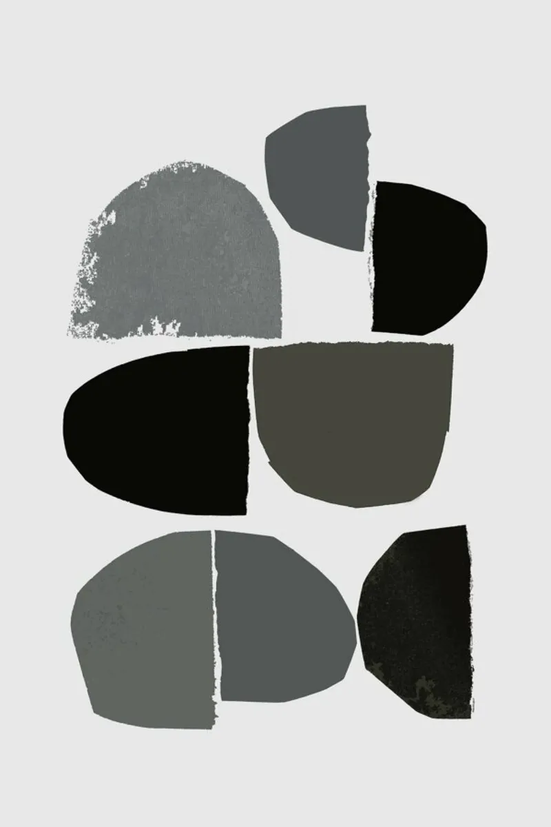 Minimalist Collage Bw poster con telaio in plastica da IRIS LEHNHARDT FINE ART