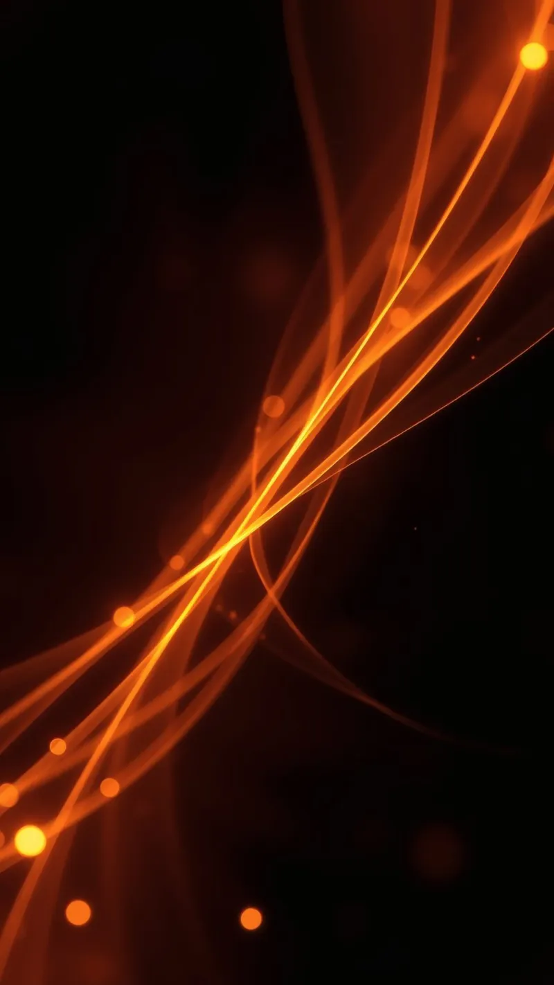 Leuchtend orangefarbener abstrakter Hintergrund mit fließenden Linien Leinwand von DesignDoodle