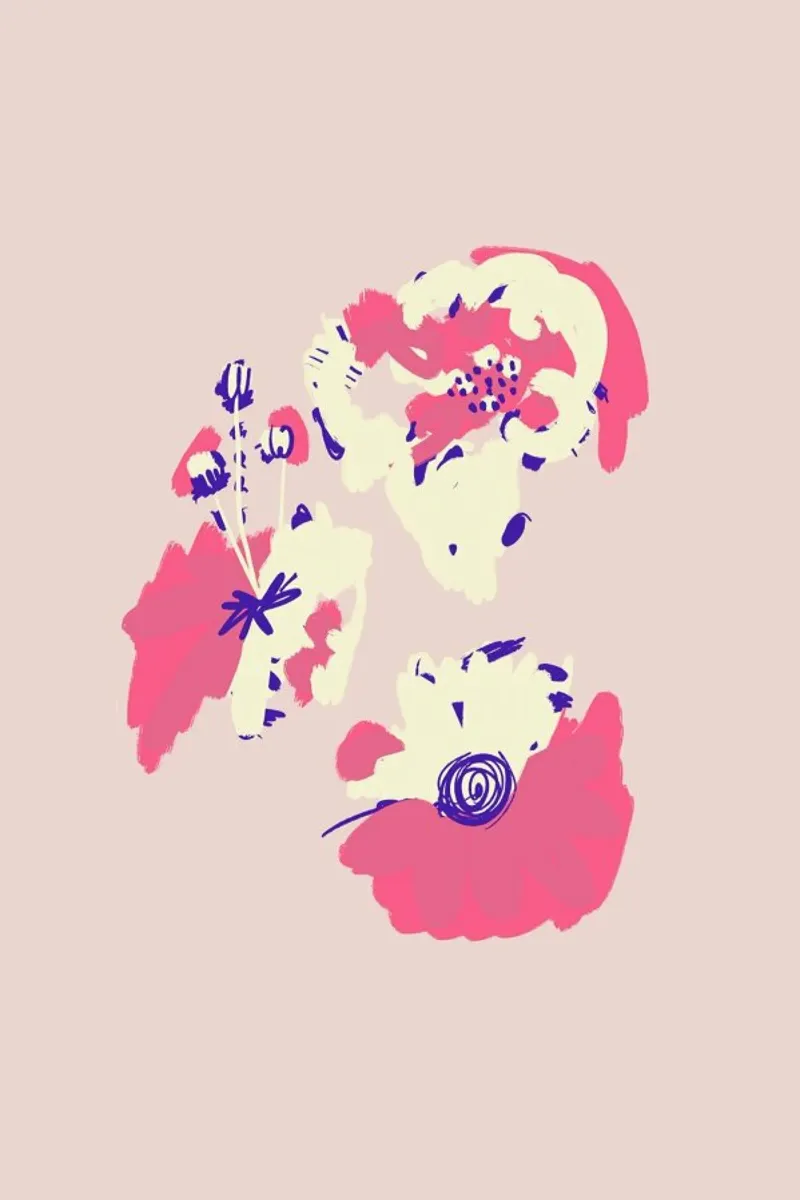 Neon Floral III poster con telaio in plastica da Pure