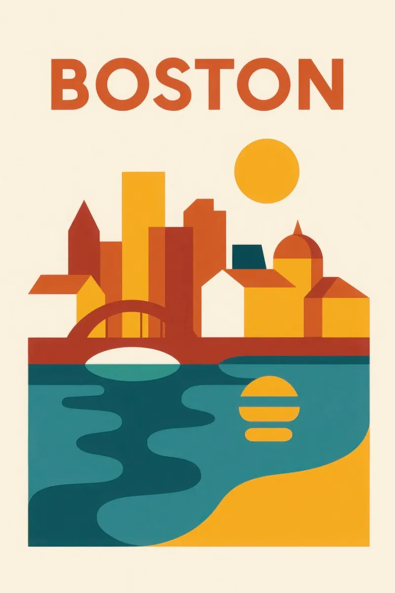 Boston sotto i riflettori, tra storia e orizzonte poster con telaio in plastica da JETLAG | affiches voyage
