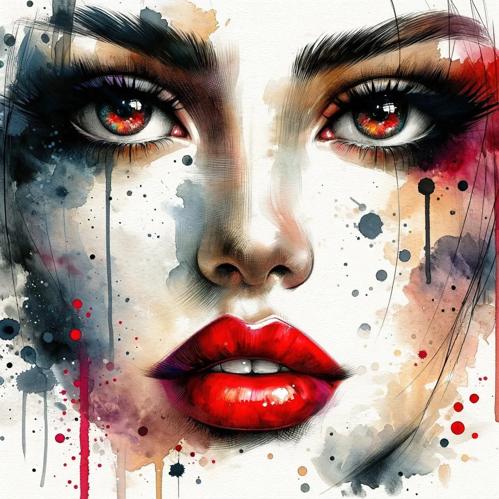 Close-up Woman Face canvas by Chromatic Fusion Studio