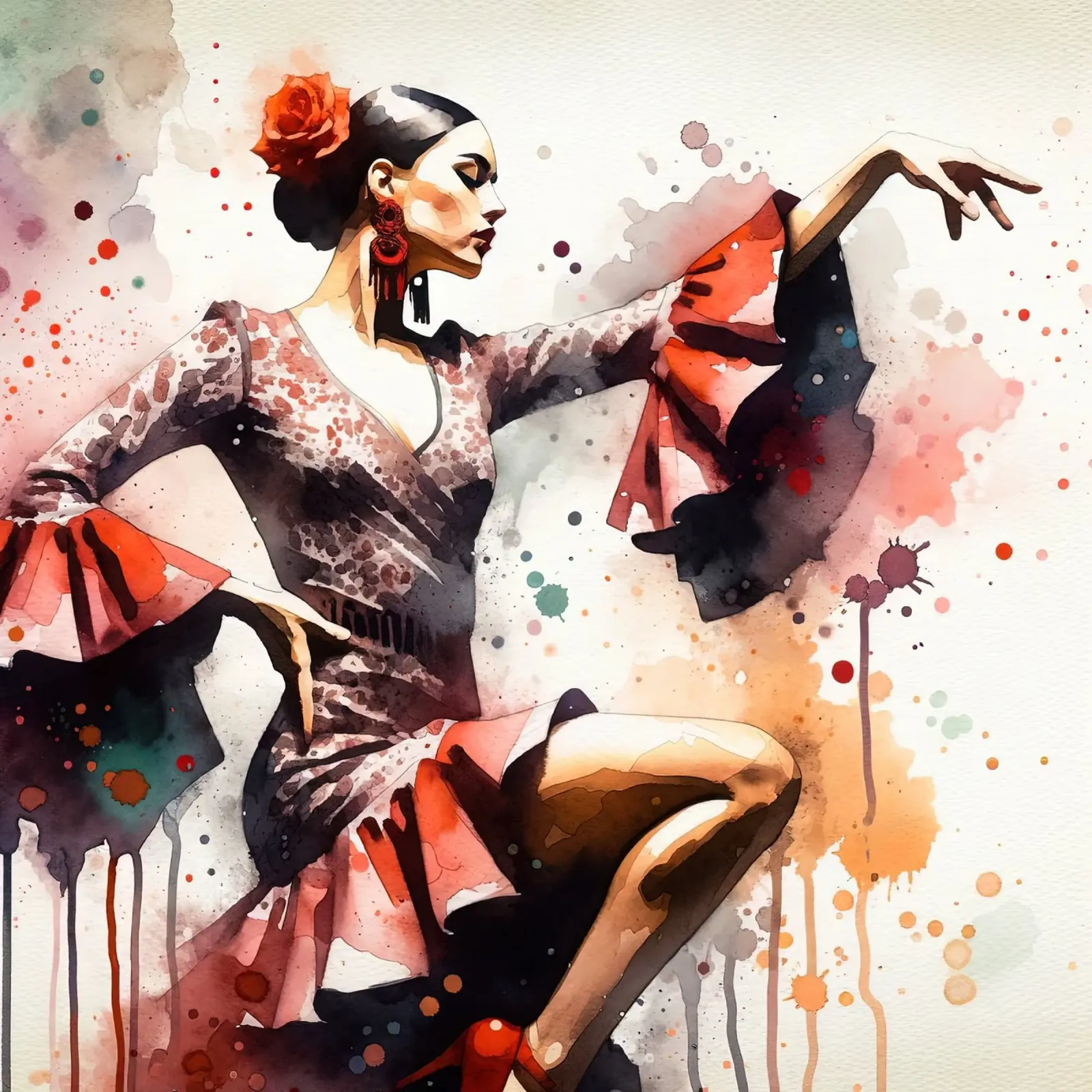 Watercolor Flamenco Dancer pellicola backlit da Chromatic Fusion Studio