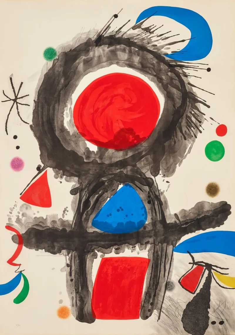 Miró Pico della Mirandola | Levendige abstracte kunst canvas van NorwesClub