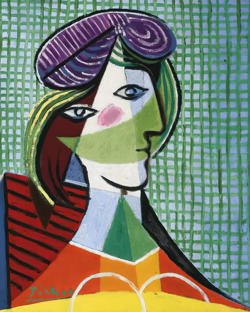 Picasso Woman's Head Print | Cubist Portrait canvas by NorwesClub