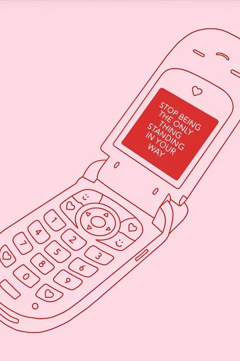 Retro Flip Phone Art | Stop Standing In Your Way canvas by NorwesClub