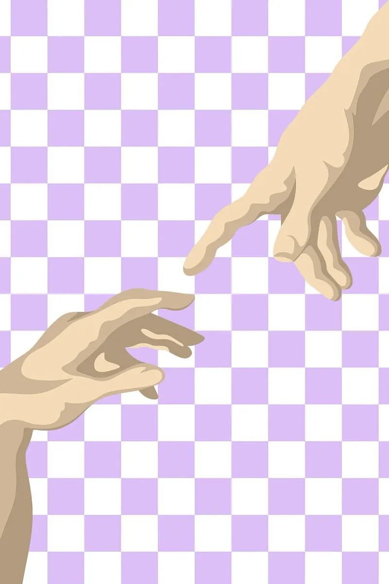 Creation of Adam Hands | Minimalist Graphic Print canvas by NorwesClub