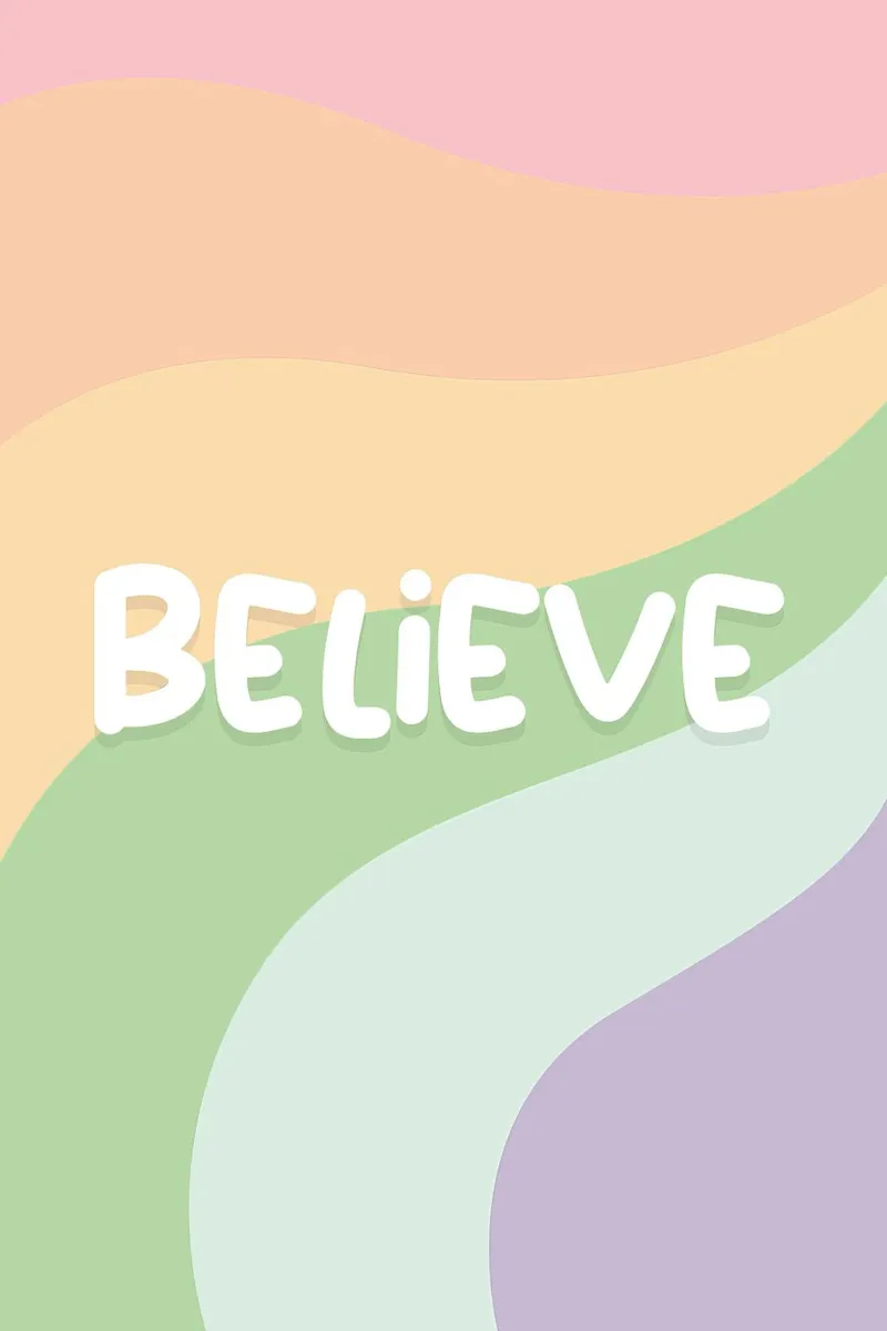 Geloof Print | Pastel Regenboog Esthetische Kunst poster met aluminium frame van NorwesClub