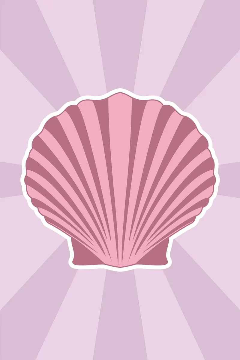 Pink Scallop Seashell Print | Minimalist Coastal Art hahnemühle by NorwesClub