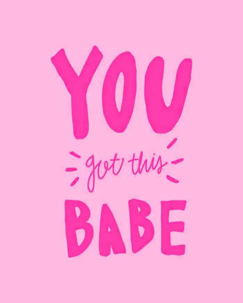 You Got This Babe Print | Pink Aesthetic Art acrylic glass by NorwesClub
