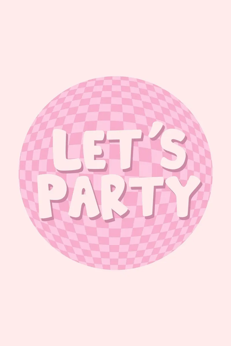 Lets Party Print | Retro Checkerboard Art canvas by NorwesClub