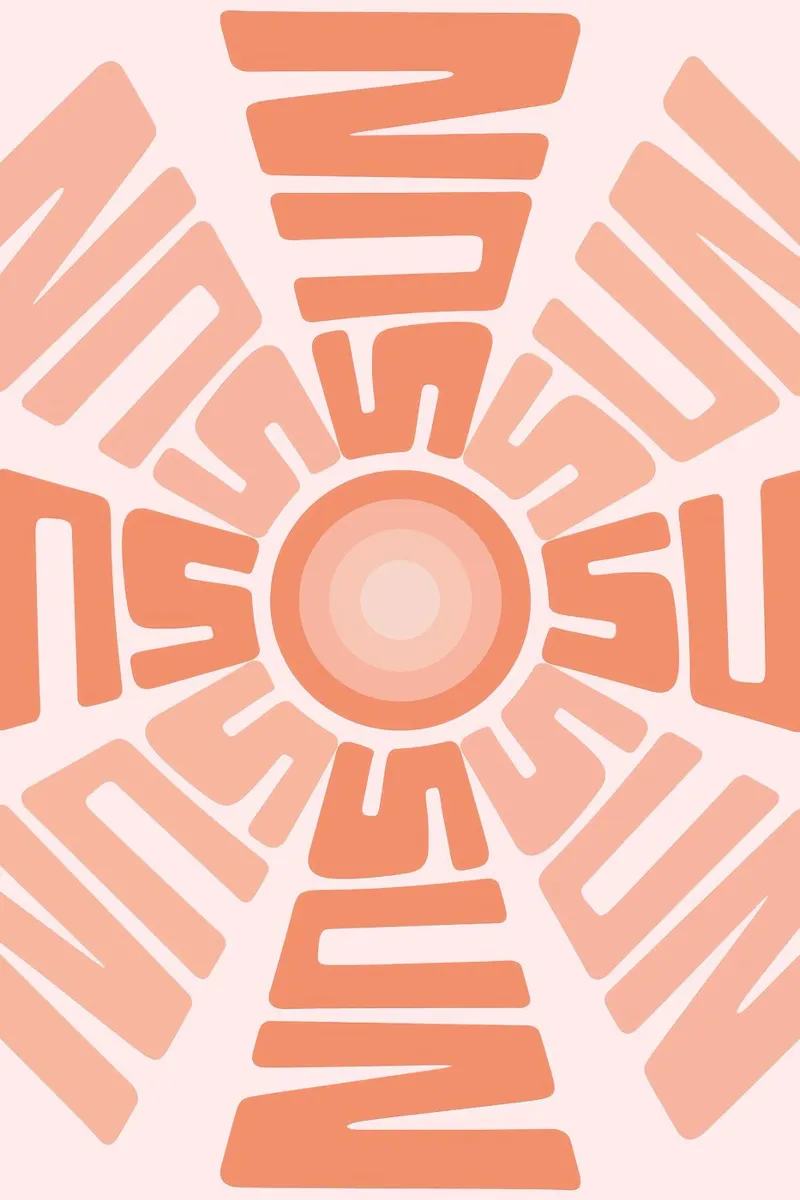 SUN Text Art Sun Print | Design grafico estetico tela da NorwesClub