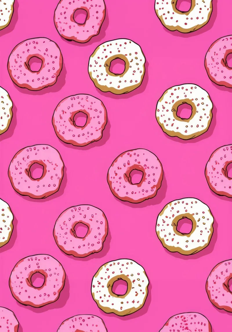 Donut Colorful Pattern Print | Aesthetic Food Art poster de NorwesClub