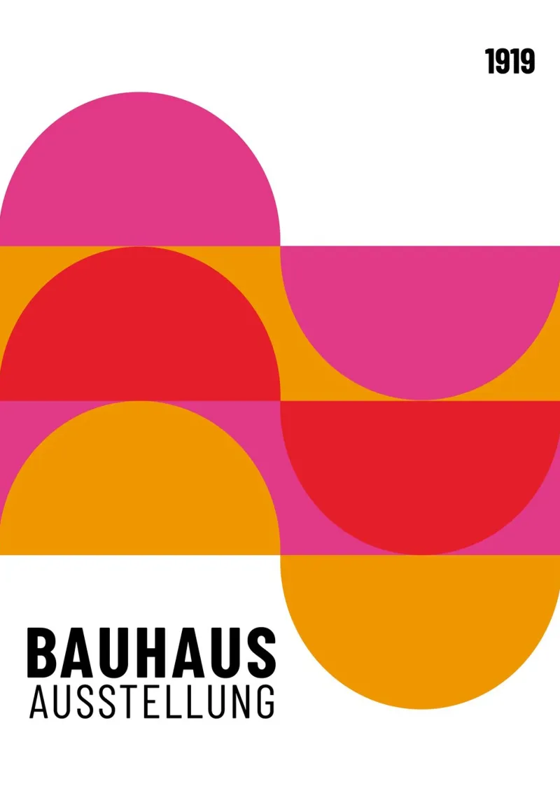 Bauhaus Tentoonstellingsaffiche | Geometrische Abstracte Kunst poster van NorwesClub