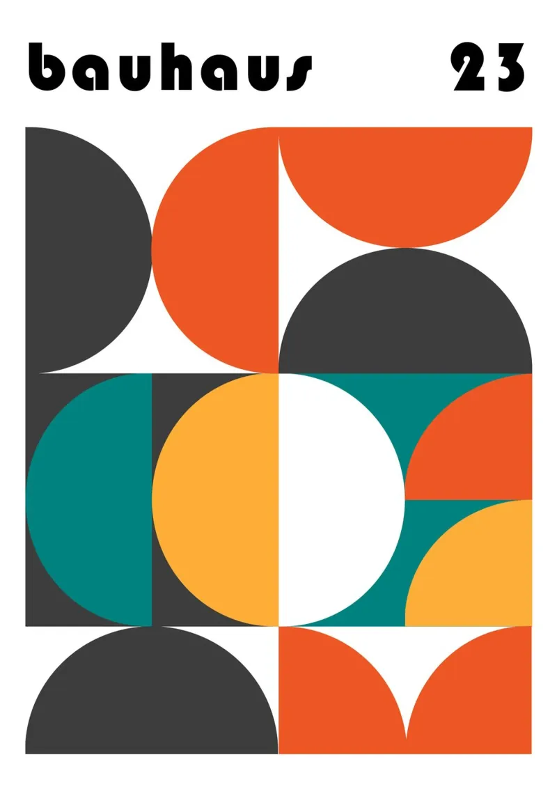 Bauhaus Geometrico 1923 | Stampa design astratto carta hahnemühle da NorwesClub