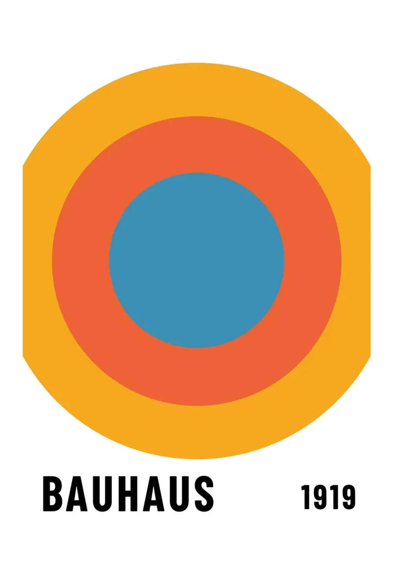 Bauhaus Circle Print | Geometric Abstract Art canvas by NorwesClub