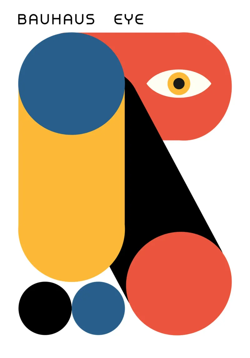 Bauhaus Oog-print | Geometrische abstracte kunst canvas van NorwesClub