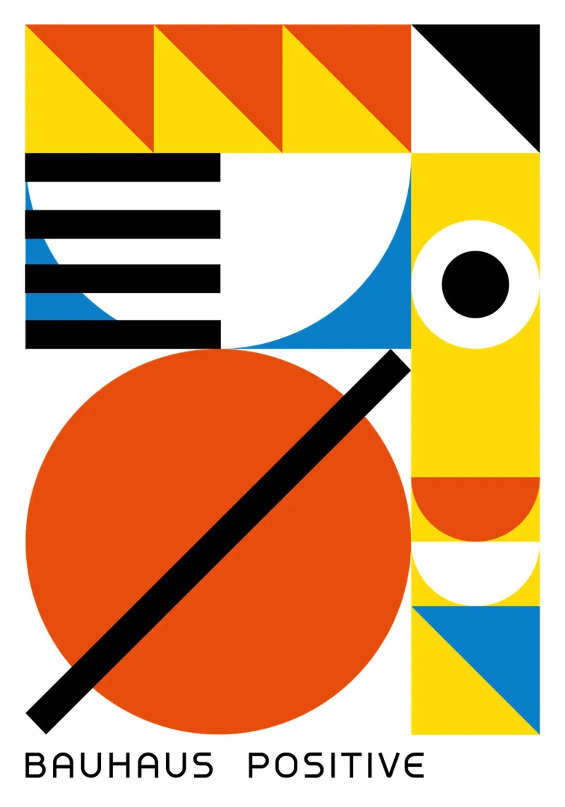 Bauhaus Positieve Print | Geometrische Abstracte Kunst canvas van NorwesClub