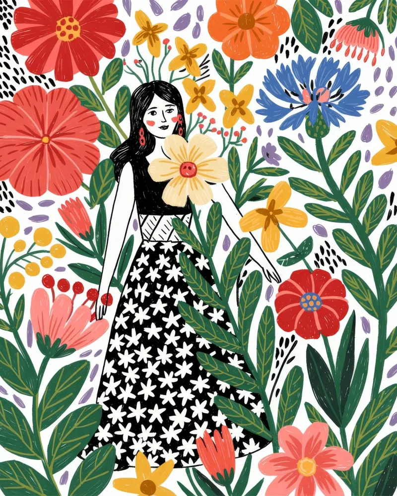 Floral Contemplation alu-dibond by Murni Strokes
