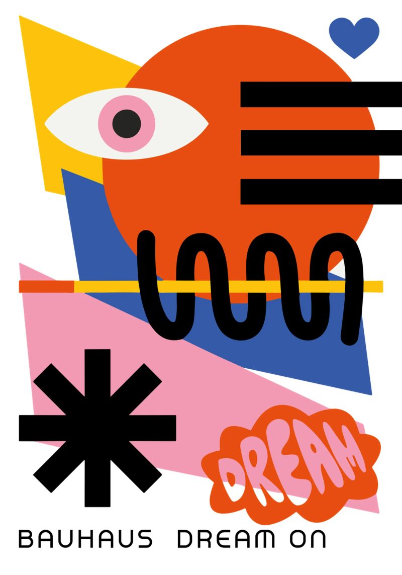 Bauhaus Droom Op Print | Geometrische Abstracte Kunst poster van NorwesClub
