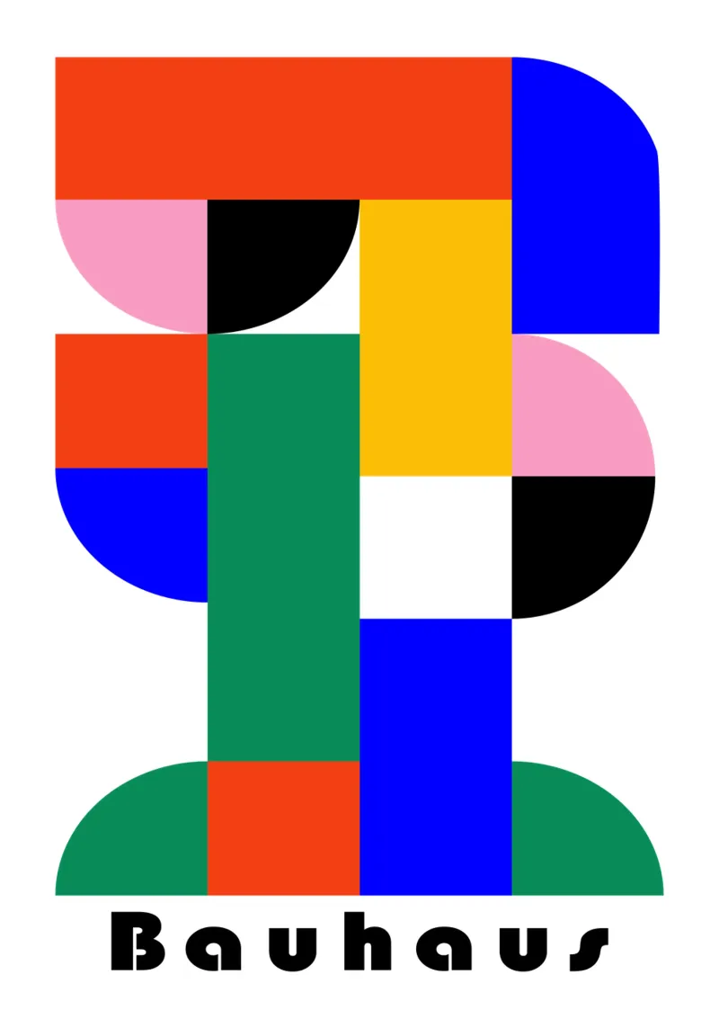 Bauhaus Geometric Abstract Color Art Print Design hahnemühle de NorwesClub