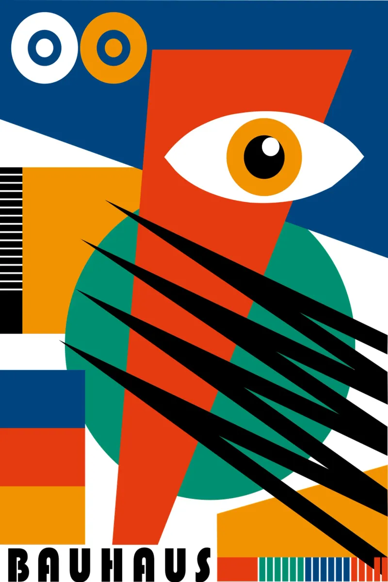 Bauhaus Abstract Eye Geometric Art Print Moder metacrilato de NorwesClub