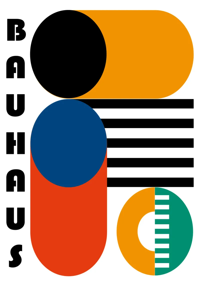 Stampa d'arte Bauhaus Forme astratte geometriche a strisce plexiglass da NorwesClub